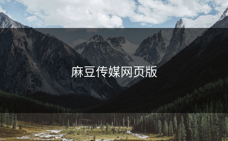 麻豆传媒网页版
